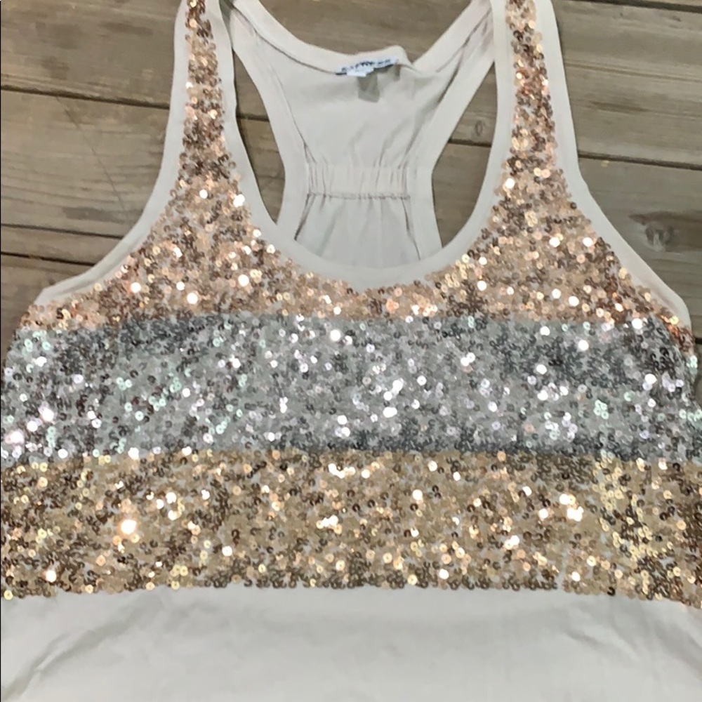 M Express sequins tank TTS loose fit